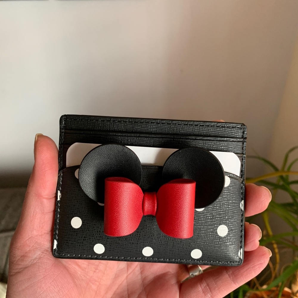 RARE🔥Authentic KATE SPADE Saffiano leather Minnie Mouse Disney card case - Picture 6 of 8